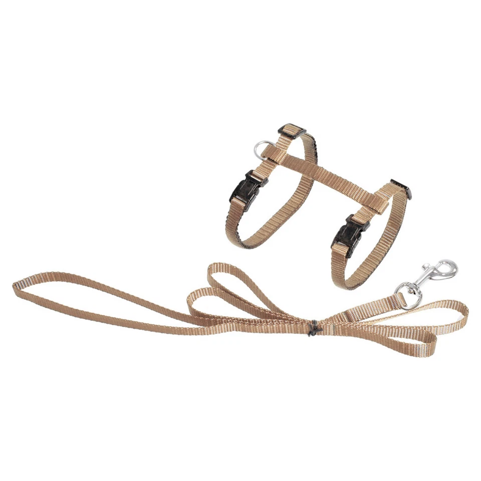 Karlie Katzengeschirr Sportiv Plus beige verstellbar mit Leine 110 cm