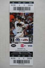 GIANTS VS ROCKIES 10/3/2015 FULL TICKET ~ KELBY TOMLINSON (INSIDE-THE-PARK HR)
