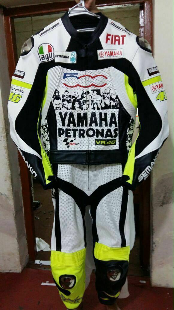 Veste Pantalon Moto en Cuir YAMAHA Premium pour Homme de Taille 54