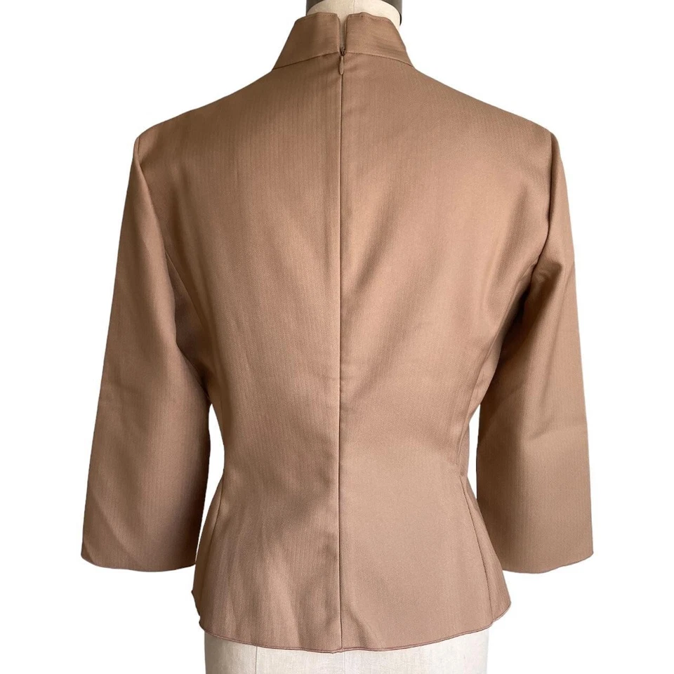 Blusa vintage miu miu f/w2000 beige camel bronceado lazo cuello corbata Foto 4 de 4