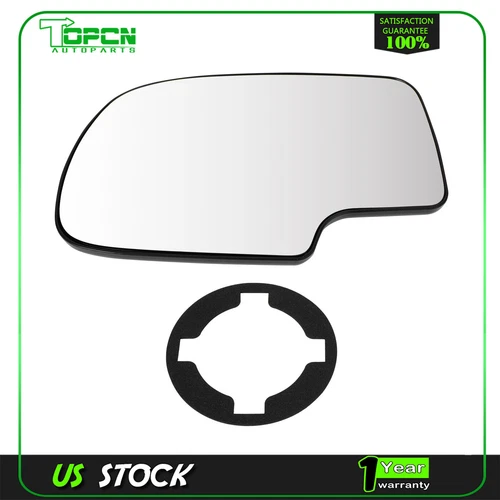 Mirror Glass Left Hand For 99-07 Silverado Sierra Driver Side GMC Manual