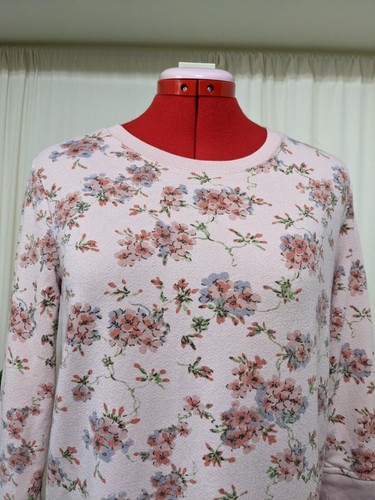 GIBSON Women Athleisure Sweatshirt XS(0-2) Pullover Floral Pink Relaxed - Picture 8 of 11