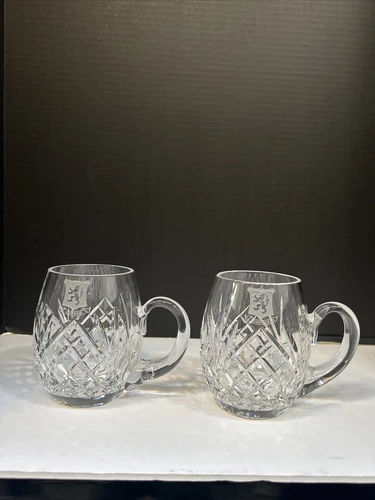 Galway Irish Crystal Beer Tankard Mugs Set 2 Personalized Conner Name Crest