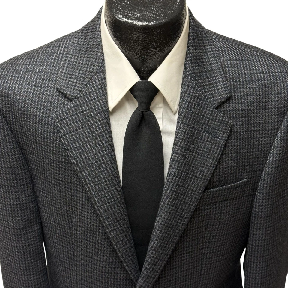 New Chaps Ralph Lauren Men's Blue TWEED Sport Coat Lambswool Jacket Blazer 38 R - Image 2 of 4