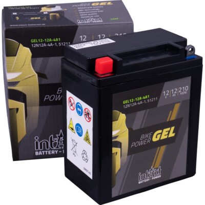 Intact 12N12A-4A-1 512 Motorradbatterie GEL 12V/12AH 210A Gelbatterie 