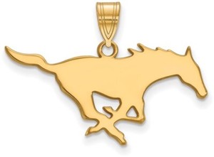Authentic Gold Plated Sterling Silver Southern Methodist University Large LogoArt Pendant