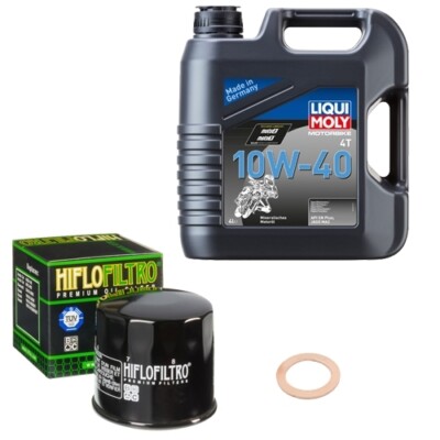 Suzuki GSF 600 Bandit GN77B Bj. 1998, LIQUI MOLY 10W-40  4L, HiFlo Ölfilter Set