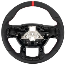 ACCELATEC Steering Wheel Black Leather W/Red Stitching/Stripe F-150 2015-2020