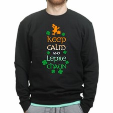 Keep Calm Leprechaun St Patricks Paddys Day Shamrock Irish Sweatshirt Hoodie