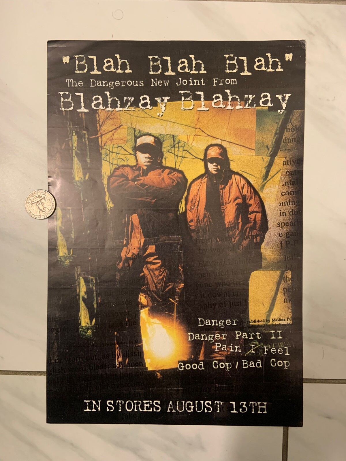 Blahzay Blazhay Blah Blah Blah/Danger PROMO Sticker 1990s OG/RARE