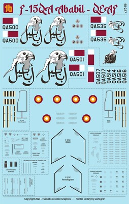 Two Bobs 1/72 F-15E/F-15QA Eagle Ababil Qatar Qarari Emirati Air Force Decals