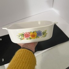 Set Of 2 Corning Ware Summer Blush Pansy Casserole Dish (no lids)