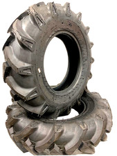 (2) Two- New 9.5x16 R1 6ply Lug Tractor Tires With Tubes Ultra Deep Lugs