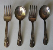 Wm. ROGERS MFG. CO. Original Rogers Silverplate Vintage 2 Baby Fork Spoon Sets