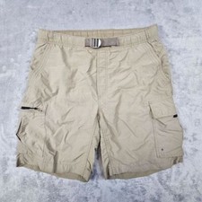 Columbia Sportswear Swim Trunks Hiking Shorts Men's Small Tan Belted Outdoors