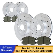 Front Rear Brakes and Rotors Brake Pads Kits for 2003 - 2007 Honda Accord 2.4L
