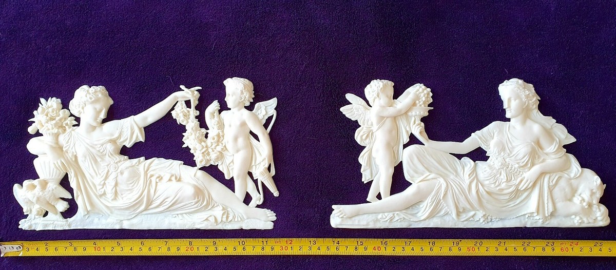 PAIR FRENCH ANTIQUE LOUIS XVI GOLD GILT DORE RESIN WALL DOOR MOULDING