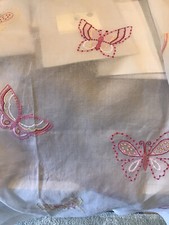 Pottery barn kids Flutterflies Butterfly Sheer pole pocket curtain drape 44  x44