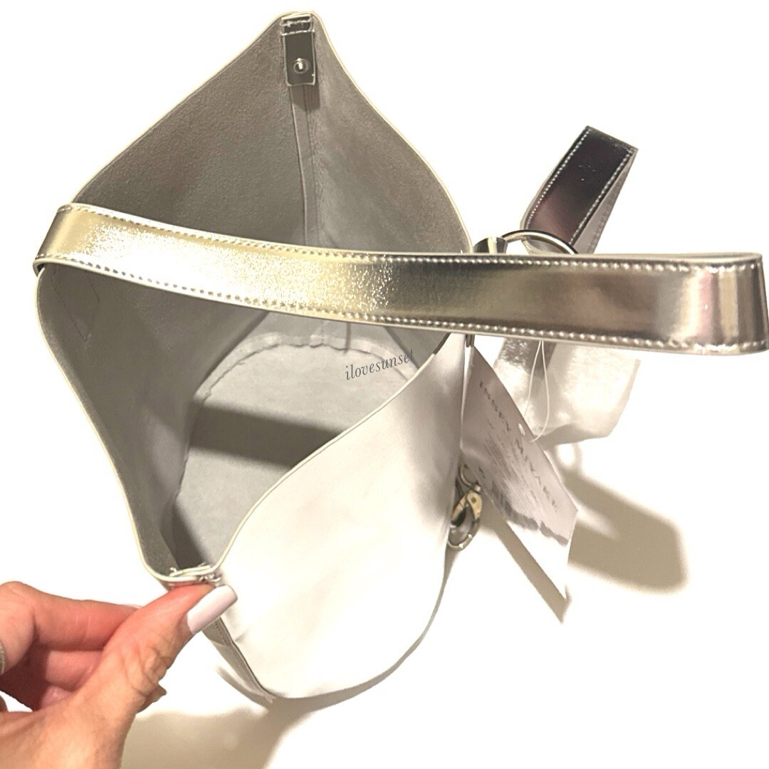 NWT {Issey Miyake Parfums} Metallic Silver Bucket Bag Single