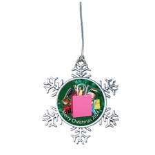 Shopping Love to Shop Shopaholic 2024 Snowflake Merry Christmas Silver Ornament