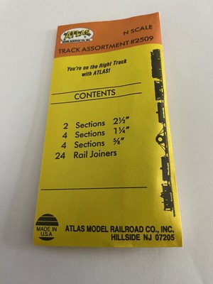 N Scale Atlas 2509 Code 80 Binari Snap-Track Dritti Assortiti, Pacco Da 10, Nuovo