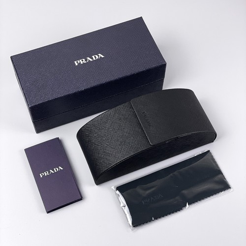 Gafas de sol Prada para hombre negras grises oscuras rectangulares PRA07S 1AB5S0 NUEVAS - Imagen 10 de 11