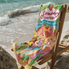 Cute Strawberry Shortcake Beach Towel with Summer Vibes, Colorful Lounge Towel