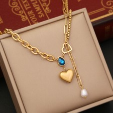 2023 new heart-shaped pendant personality necklace bracelet earring jewelry set