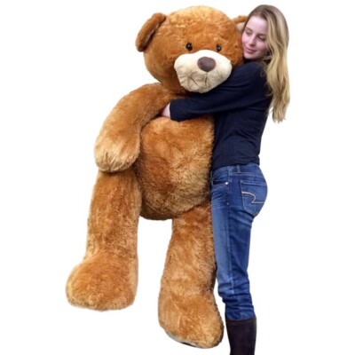 Giant 5 Foot Teddy Bear Big Soft 60 Inch Plush Animal Honey Brown Color