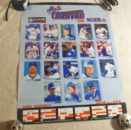 Rick Reed Mets Card Ny Mets Signed Poster Caravan 1998 Butch Huskey Pratt Rick Reed Rolled ...