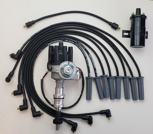 FORD 351C 429 460 SMALL FEMALE CAP HEI DISTRIBUTOR + BLACK 8.5mm WIRES +45K COIL - 第 1/3 張圖片
