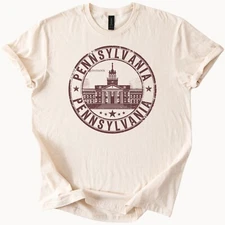 Pennsylvania State Building Graphic Shirt Pennsylvania Landmark Souvenir Tee
