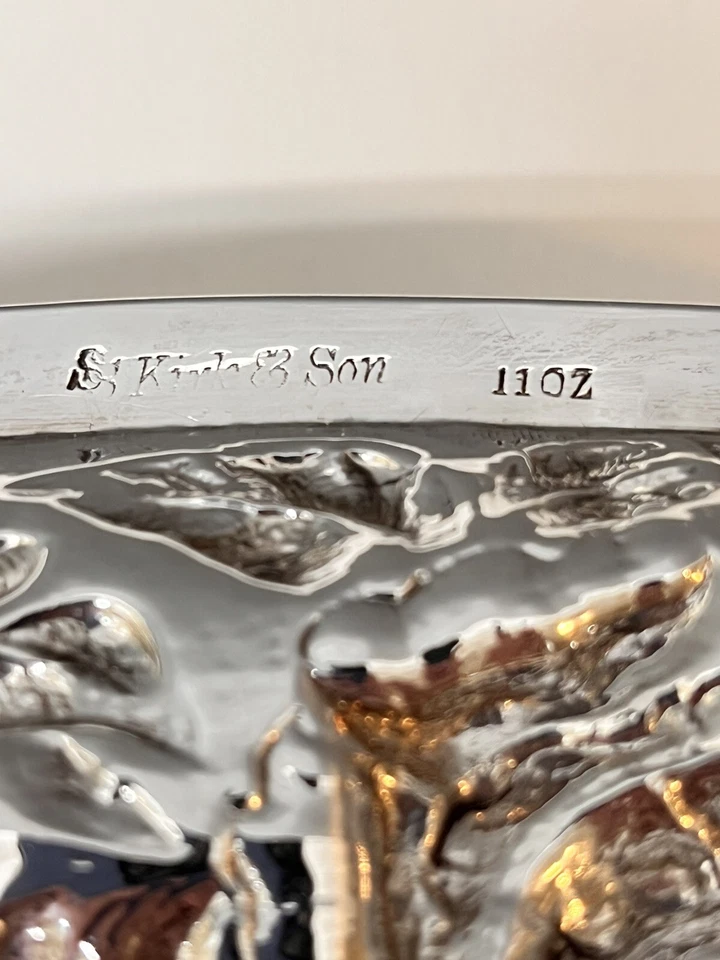 S. Kirk & Son French Coin  Silver Tray w/Handles Repoussé 772.5 Grams - Image 4 of 4