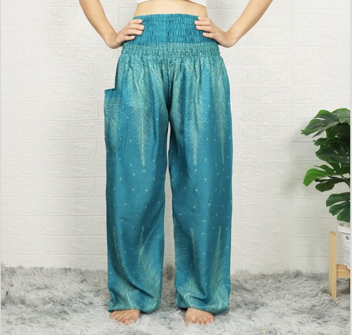 Women Smock Harem Pants Bohemian Boho Aladdin Yoga Genie Trousers Summer HP - Imagen 160 de 181