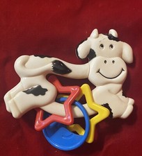 Vintage Cow Sanitoy 1989 Baby Toy Rattle