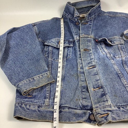 Vintage Levis Denim Truckerjacke Herren L 7057-4890 blau Jeans Distressed - Bild 10 von 12