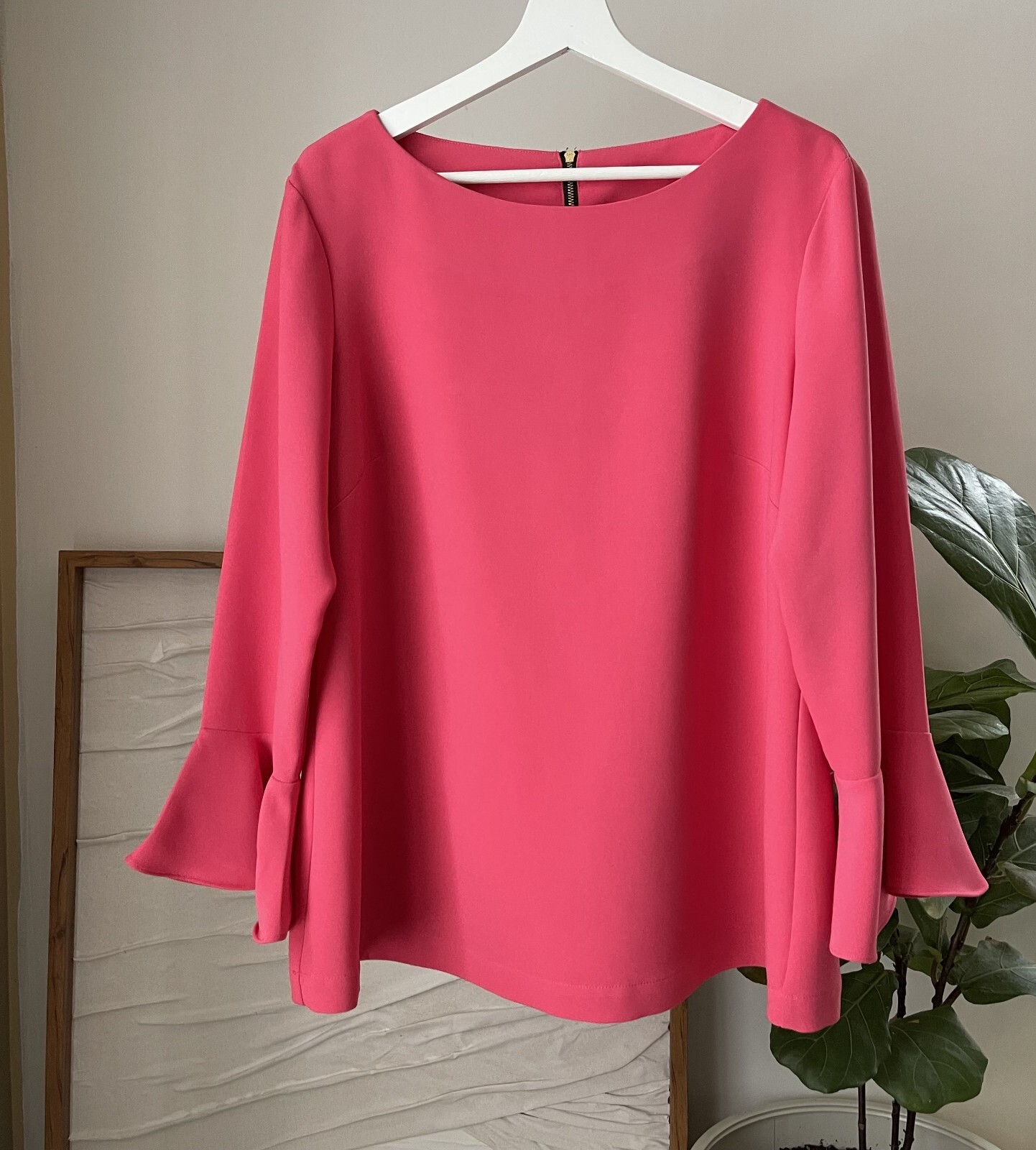 Women's SAIL to SABLE Pink Bell Sleeve Top Blouse Shirt Size XL STS