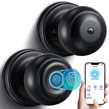 Smart Door knob Fingerprint Door Lock Biometric Door Knob Bluetooth APP Key Entr