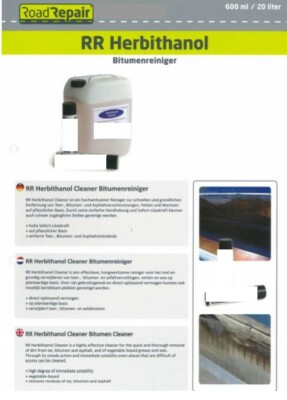 Road Repair Bitumenreiniger RR Herbithanol – 1 Flasche, Starker Reiniger Für Bitumen & Co., Made In Germany Road Repair Bitumenreiniger RR Herbithanol – 1 Flasche, Starker Reiniger Für Bitumen & Co., Made In Germany