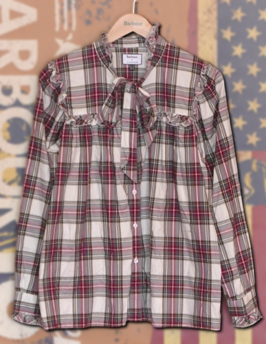 Womens Barbour Alexa Chung Bella check tartan blouse shirt size UK 14 10 40 - Picture 2 of 6