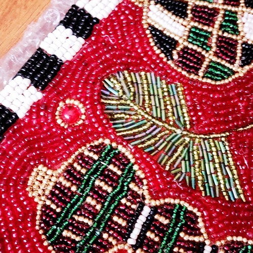 Mackenzie Childs Christmas BEADED Deck the Halls RED Table Runner 36" NEW! - Picture 11 of 17