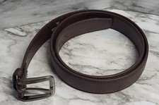 Revonah Belt. Genuine Leather. Pebbled Brown. XL. Silver Tone Buckle.