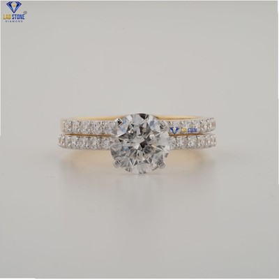 2.06 TCW Round Brilliant Cut Labgrown Diamond Ring  925 silver Labstone