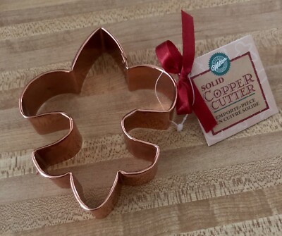 NEW Wilton LARGE Solid Copper Fleur de Lis/Lys Cookie Cutter  5.5  Mardi Gras