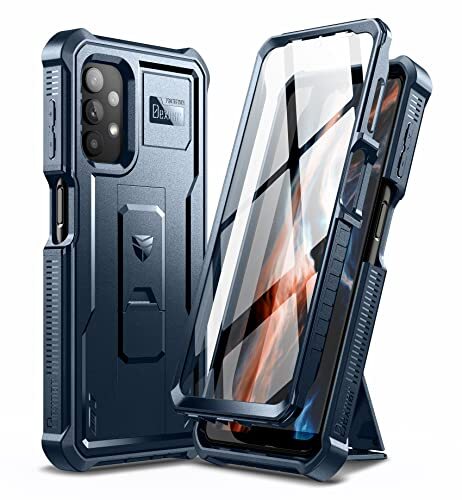 for Samsung Galaxy A32 5G Case, [Built in Screen Protector and Navy Blue - Picture 5 of 7