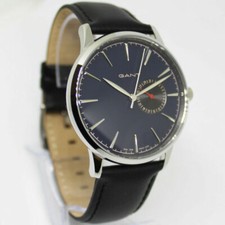 Gant GTAD04800899I Standford blue silver black Leather Men's Watch NEW 