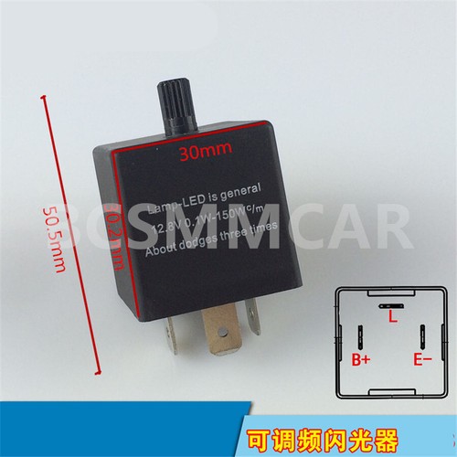 3 Pin LED Flasher Relay Adjustable 12V Car Turn Signal Light Bulbs Waterproof - Picture 8 of 11