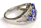 HSN Colleen Lopez Sterling Silver Tanzanite & White Topaz Flower Ring Size 7 — photo 7