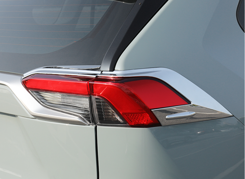 Car Chrome Rear Tail Lamp Light Cover Trim Accessories For Toyota RAV4 2019-2021 - Picture 4 of 8