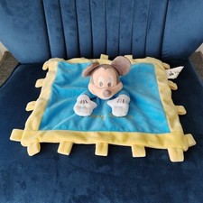 Disney Parks Mickey Mouse Baby Comforter Blanket Blue Yellow Doudou Super Soft